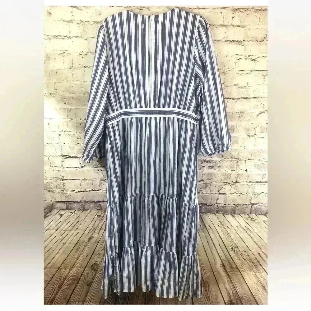 Madewell Striped Tiered Maxi Size 16 Plus Size NWT. Condition is New with tags - Picture 3 of 8